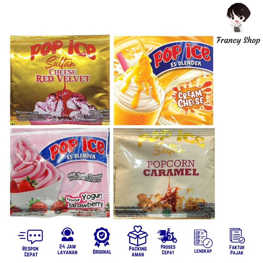 Jual Pop Ice Rasa Cheese Red Velvet / Cream Cheese / Strawberry Yoghurt ...