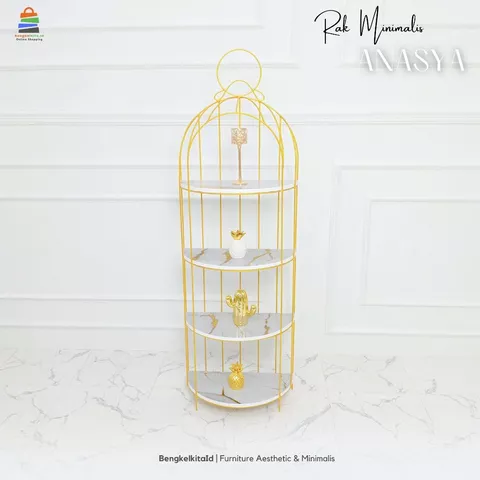 Aesthetic Display Shelf Tall Tiered Rack - RAK ANASYA - Modern Minimalist Multiplek Marble