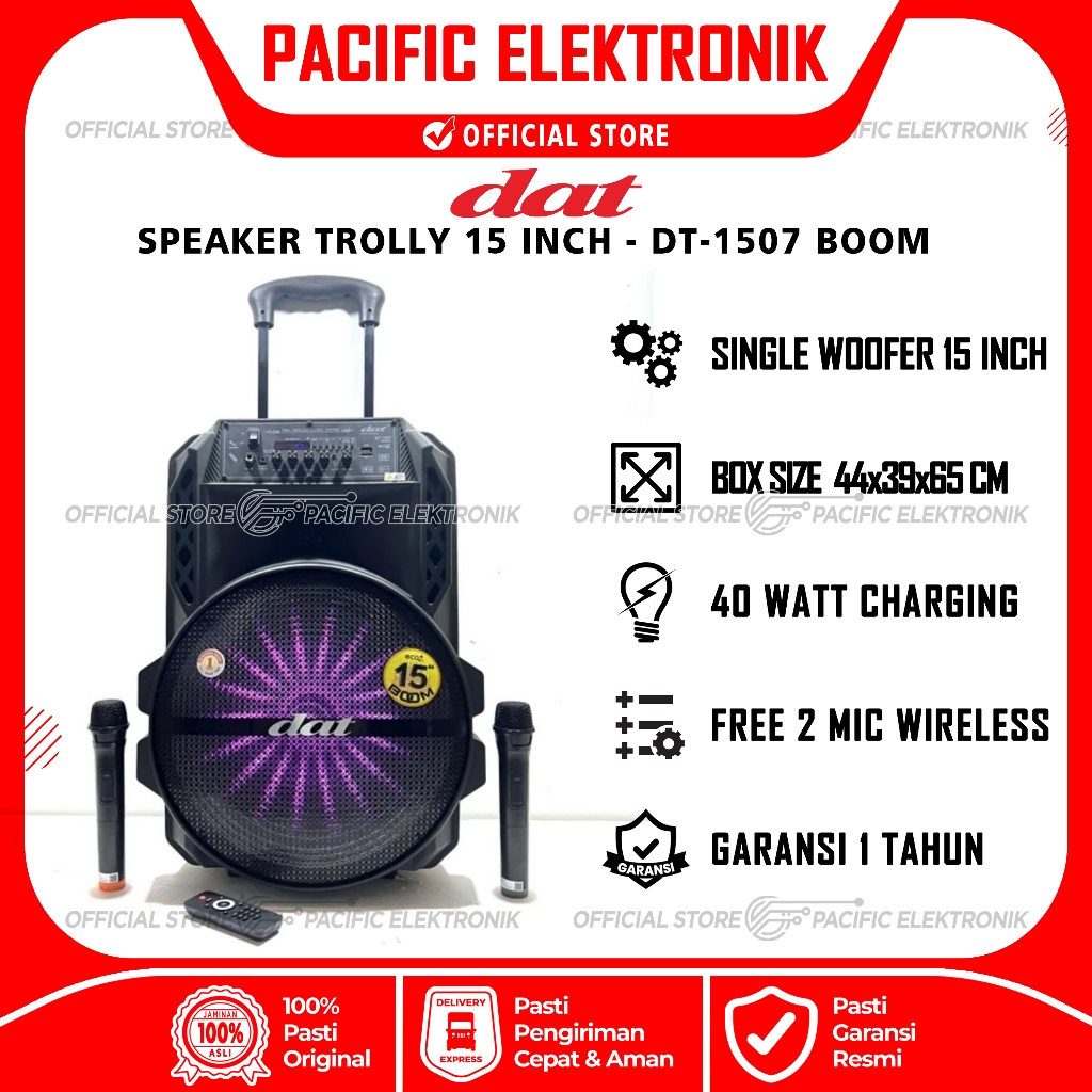Jual Speaker Trolley DAT DT-1507 BOOM / DAT 1507 BOOM / DAT1507 ...