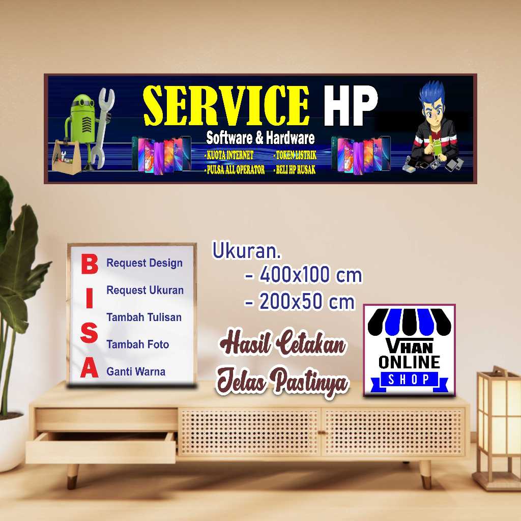 Jual Cetak Banner Spanduk Besar Konter Service Hp Keren | Shopee Indonesia
