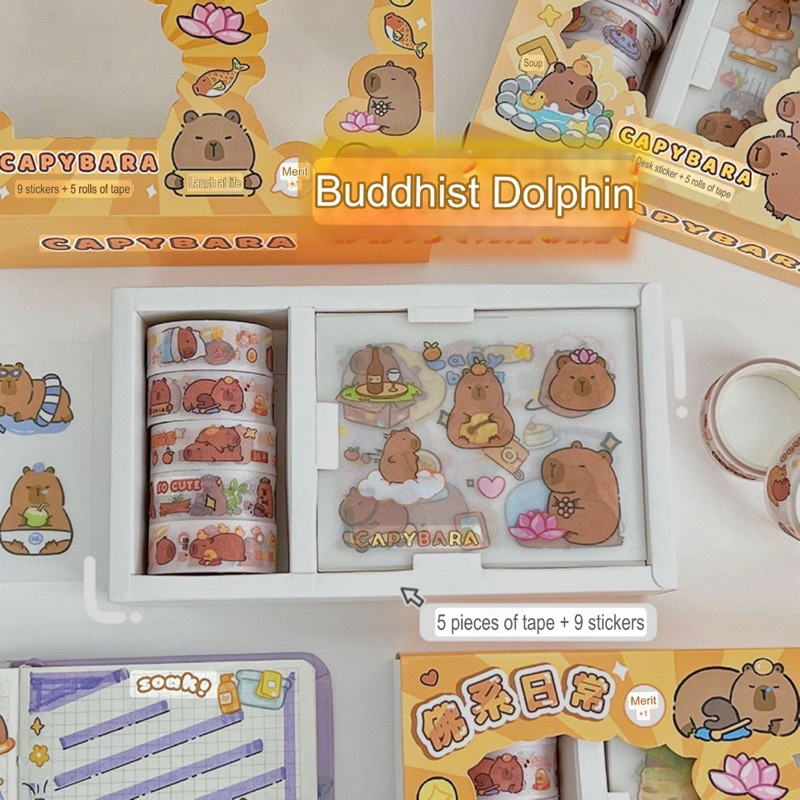 Jual Purple NT001 Sticker Set Sticky Paper Kertas Cute Capybara 100 Pcs ...