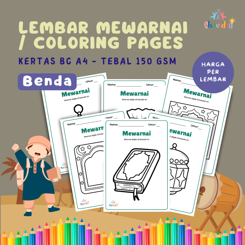 Jual (HARGA PER LEMBAR) COLORING PAGES / Kertas Mewarnai / Lembar ...