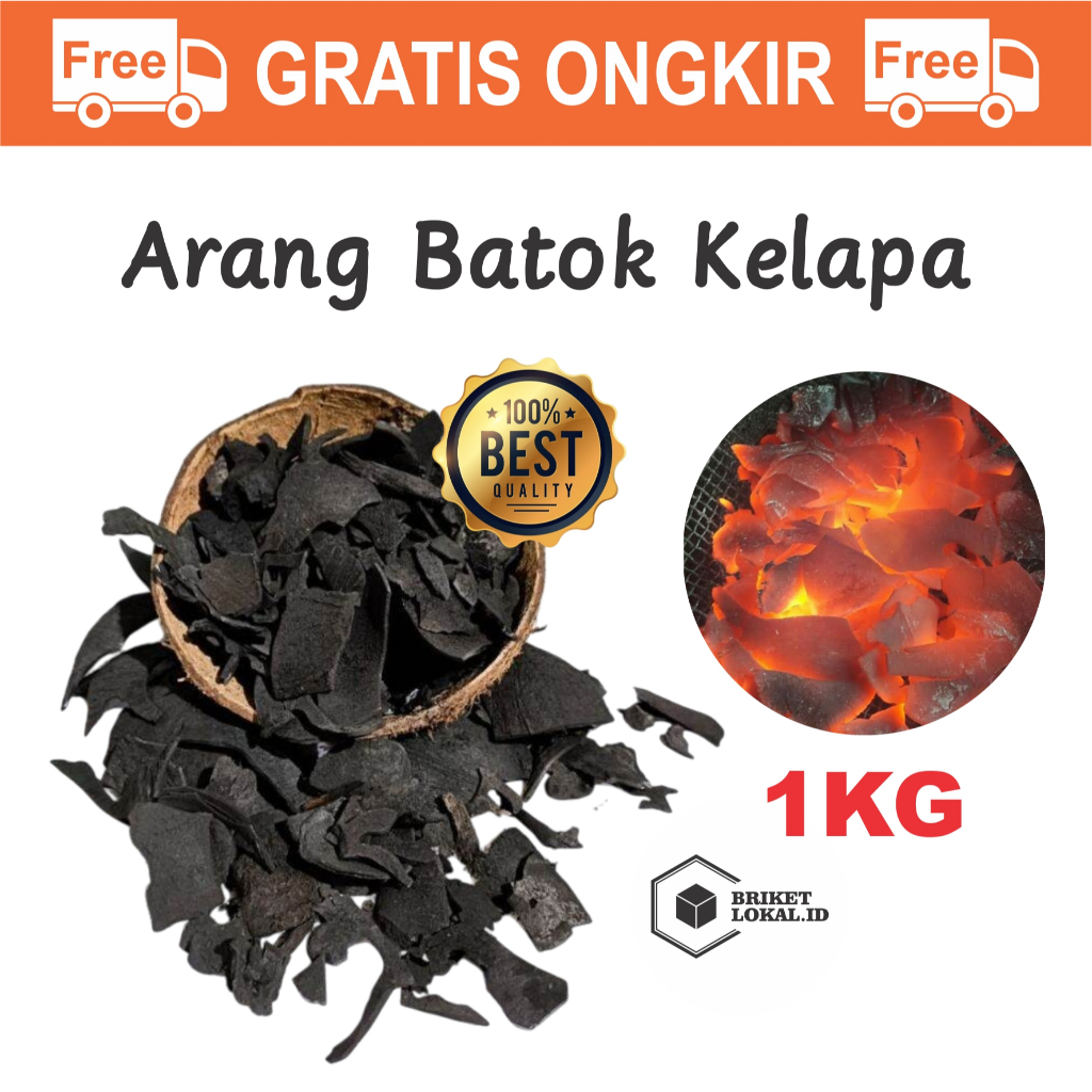 Jual 6.6 COD Arang Batok Kelapa Areng Tempurung Kelapa 1kg Perlengkapan ...