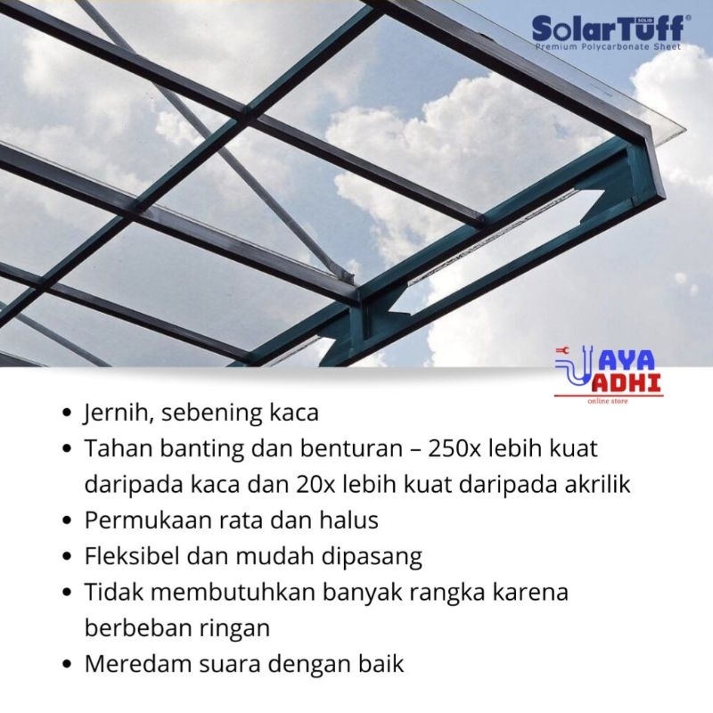 Jual SOLARTUFF Flat 1.2mm - ECER PER 50cm / Atap Bening Kanopi ...