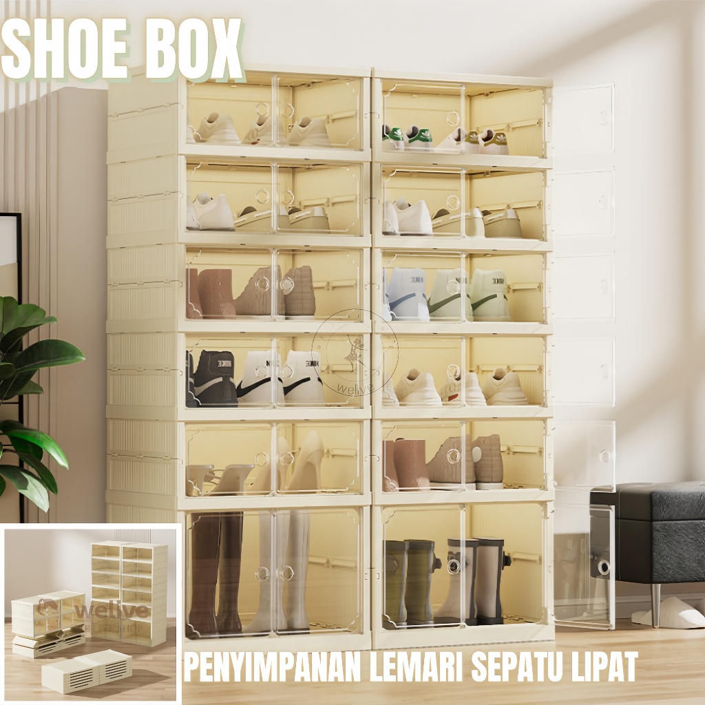Jual Kotak Sepatu Lipat Rak Sepatu Kotak Sepatu Transparan Acrylic Box ...