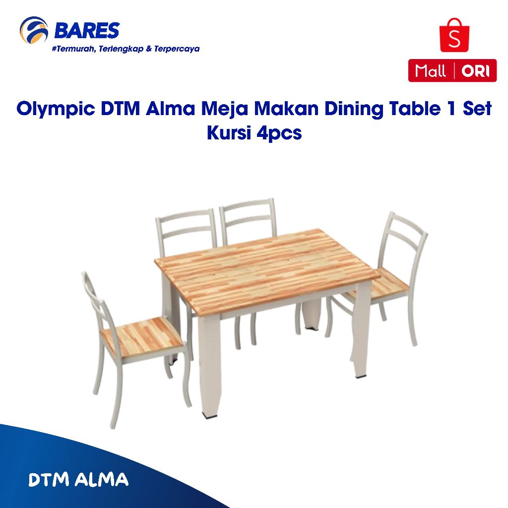 Jual Olympic DTM Alma Meja Makan Dining Table 1 Set Kursi 4pcs | Shopee ...