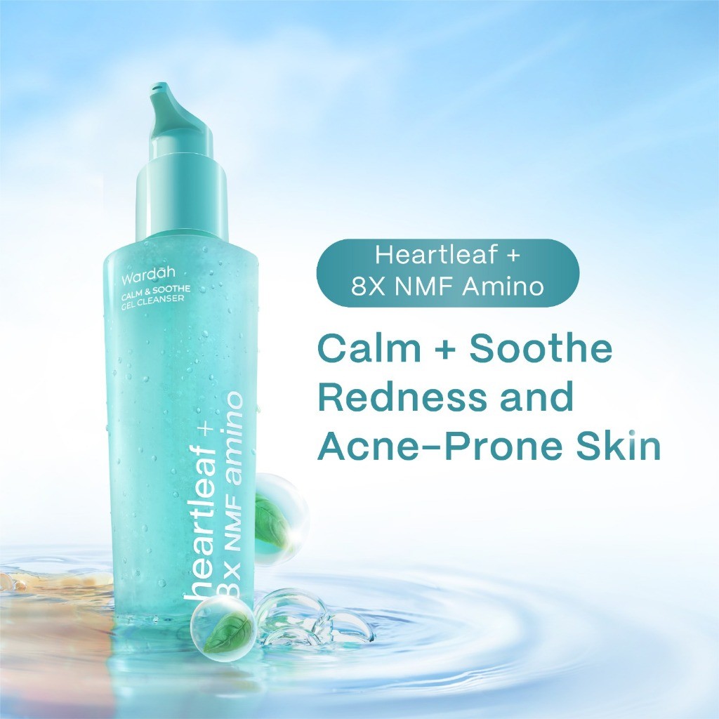 NEW! Wardah Heartleaf + 8X NMF Amino Calm & Soothe Gel Cleanser 120 ml - Facial Wash yang Lembut dengan Heartleaf Extract dan 8X NMF Amino
