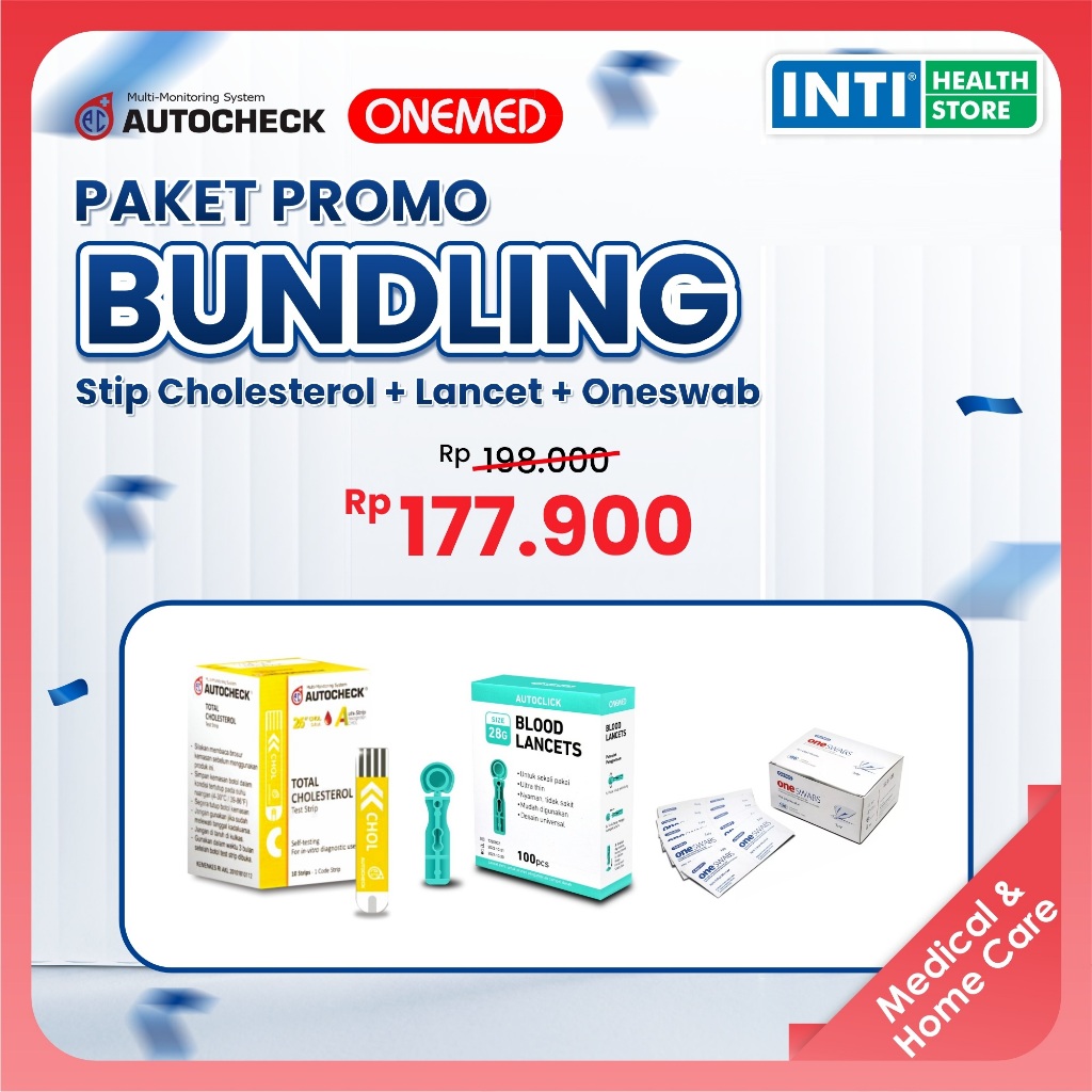 Jual BUNDLING | Autocheck Strip Cholesterol + Oneswab Tisu Alkohol ...