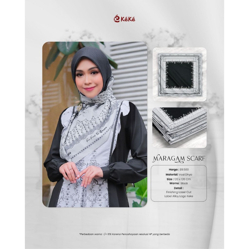 Jual Maragam Scarf Keke | Maragam Scarf | Jilbab Segi Empat Keke ...