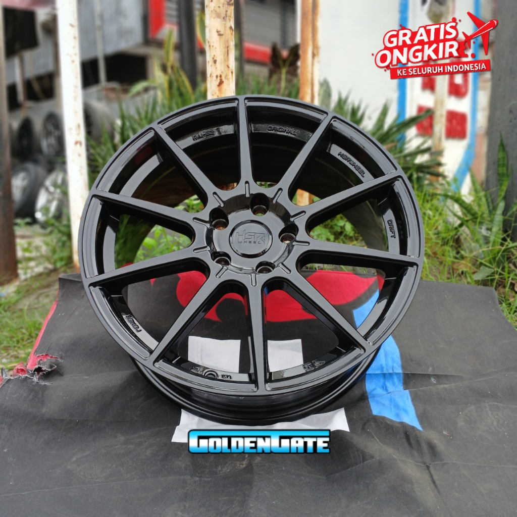 Jual Velg mobil racing r18 5x114 lebar 8 glossy black hsr rai-s2 bisa ...