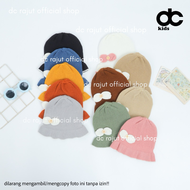 Jual Topi bucket rajut kancing bayi anak perempuan | Shopee Indonesia