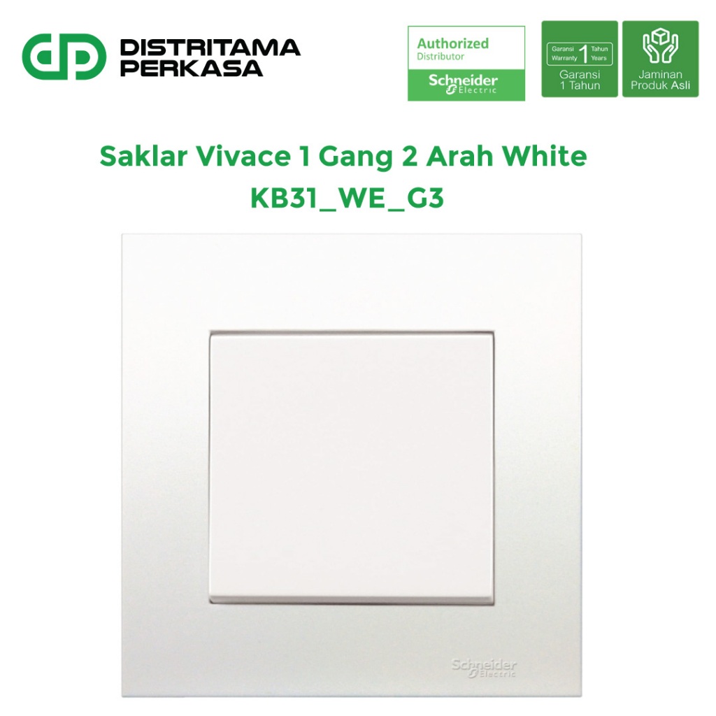 Jual Schneider Vivace Saklar Lampu Hotel 1 Gang 2 Arah White - KB31_WE ...