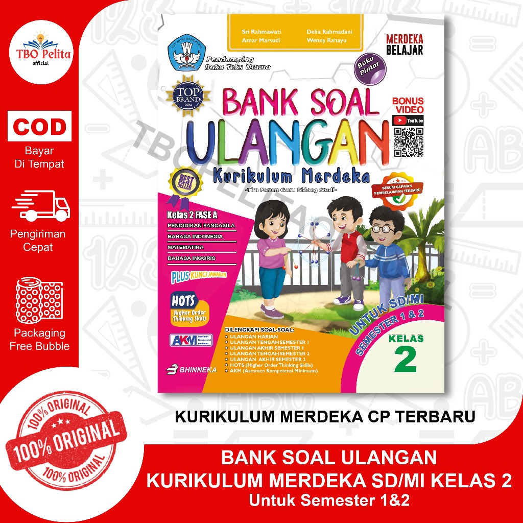 Jual Buku Bank Soal Ulangan Kurikulum Merdeka CP Terbaru SD/MI Kelas 2 ...