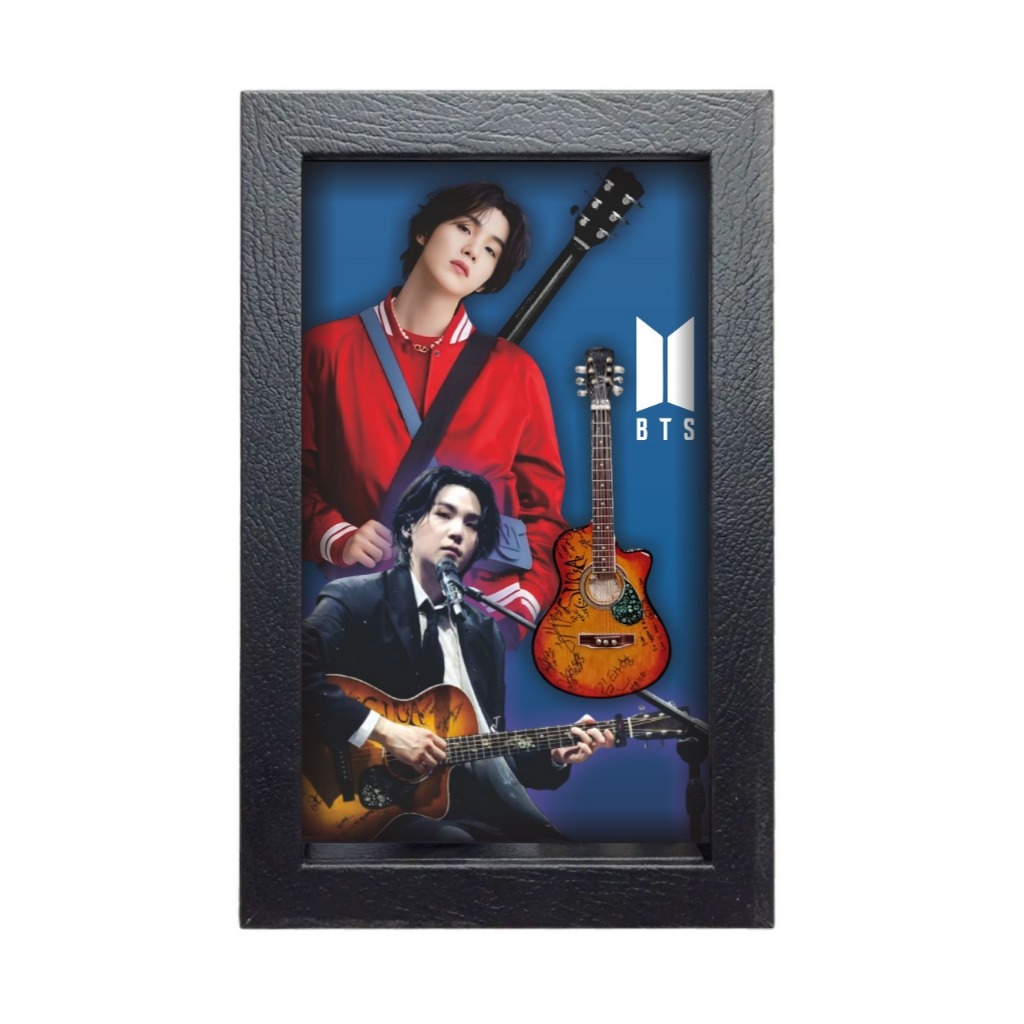 Jual Shadowbox Pigura Frame Shadow Box Miniatur Gitar Akustik Suga BTS ...
