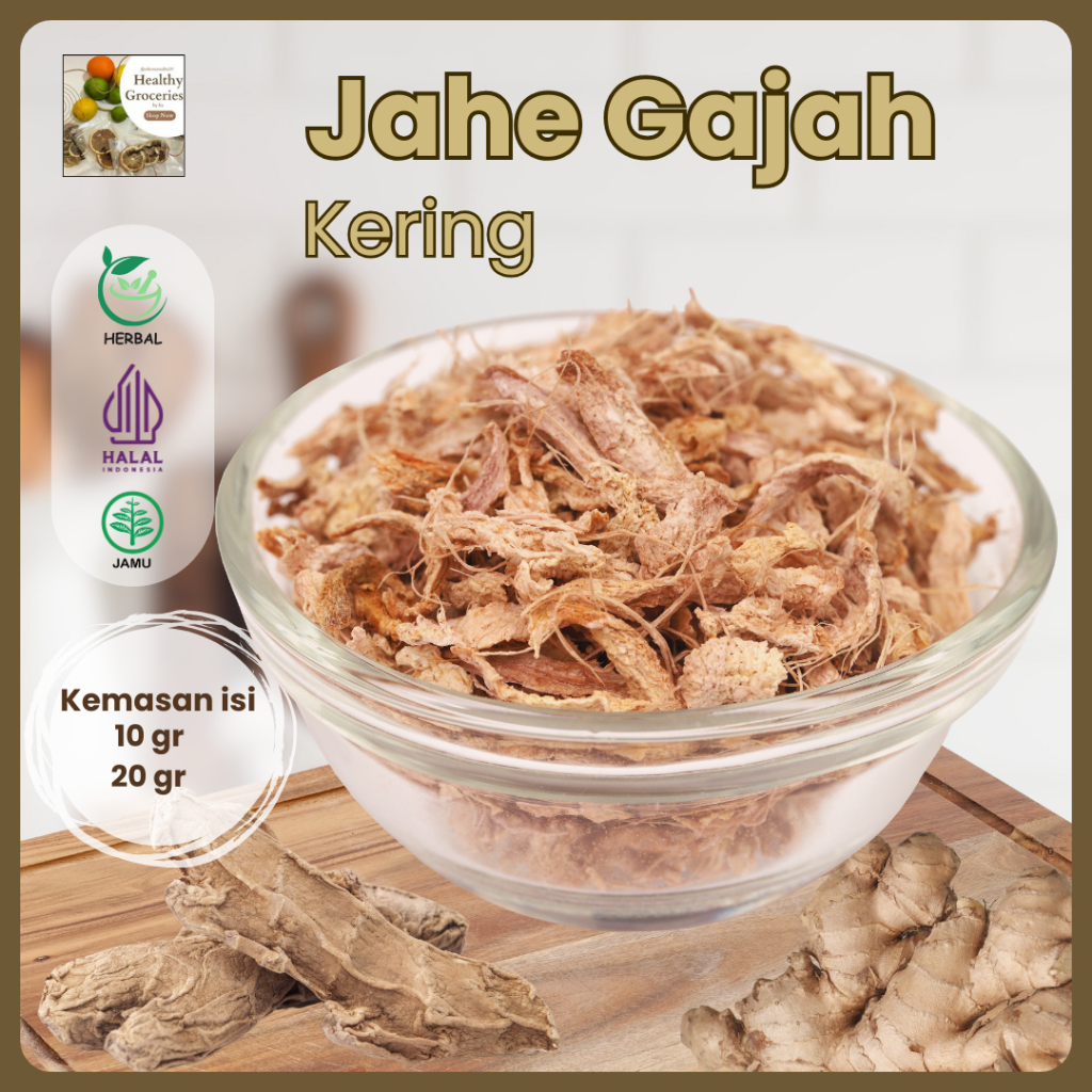 Jual Jahe Gajah Kering Super 50gr 100gr / Jahe Gajah Iris Rajang Kering ...