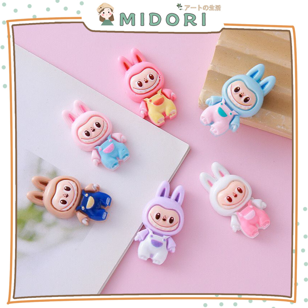 Jual [MIDORI] 10 Pcs MINI RABBIT LABUBU RESIN Stiker Glossy Free Resin ...
