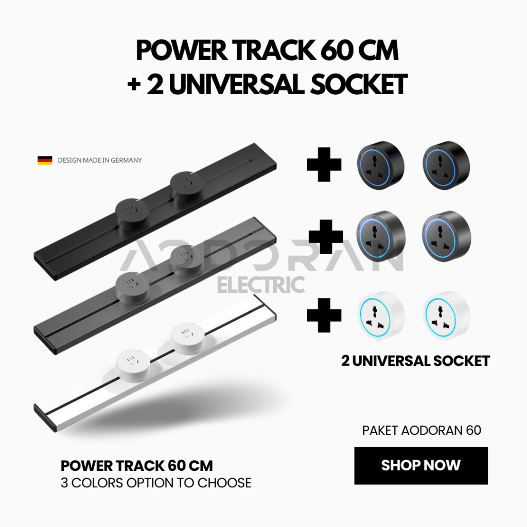 Jual Paket AODORAN Power Track (Track + Socket) panjang 60cm / Movable ...