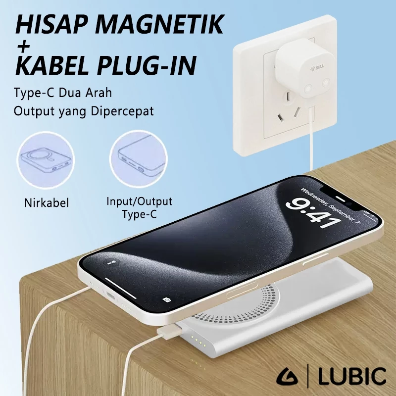 LUBIC A16 Wireless Powerbank Ultra-thin Metal Magnetic Magsafe PD20W Fast Charging 5000mAh