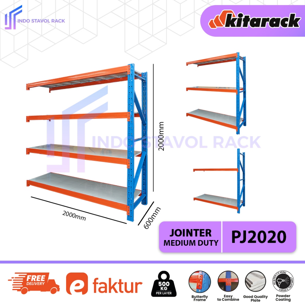 Jual Warehouse Kitarack JOINTER PJ2020R-Rack Gudang Medium Duty 2 Meter ...