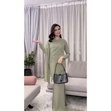 New Collection Kalila Dress Mermaid Bahan Ceruty Babydoll Full Furing Dress Model Malaysiaan