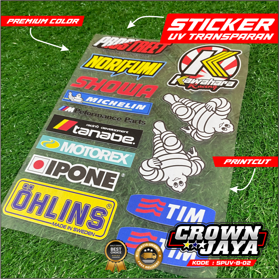 Jual STIKER PACK RACING ISI 14pcs STICKER RACING STICKER MOTOR BALAP ...
