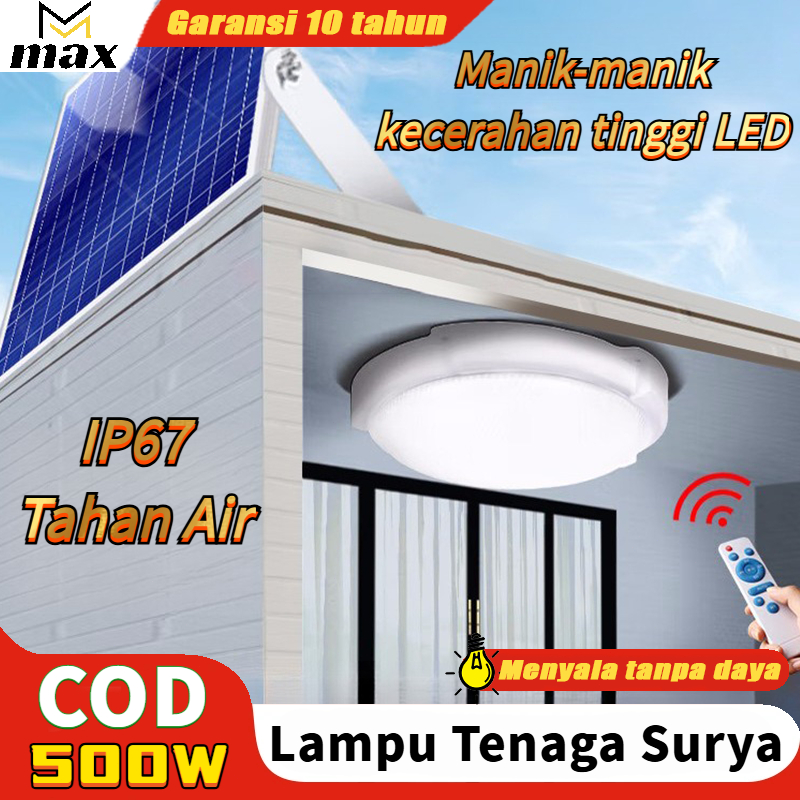 Jual 【Beli 1 gratis 1】500W lampu solar cell lampu outdoor Manik-manik ...
