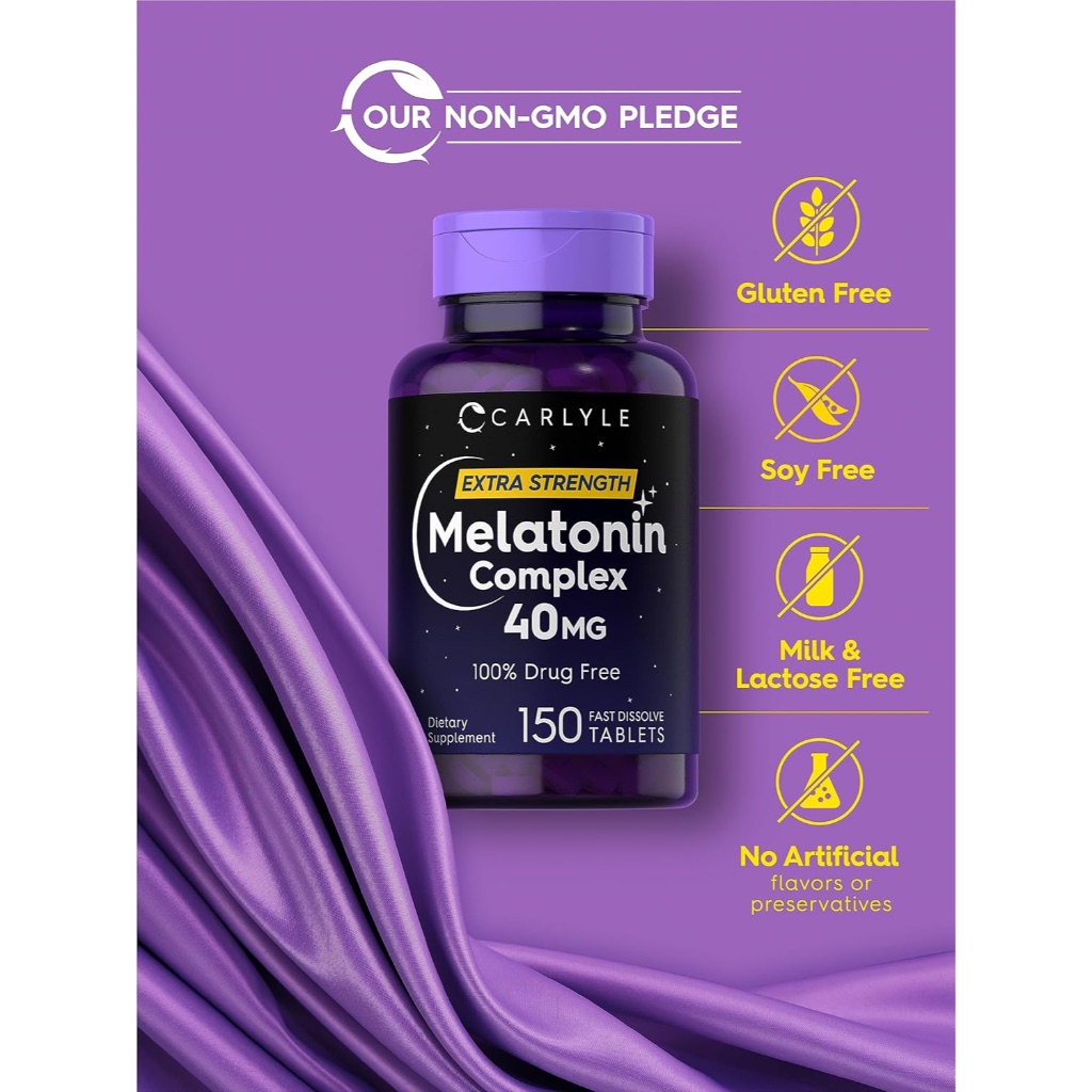 Jual Carlyle Melatonin Complex 40mg | 150 Fast Dissolve Tablets | with ...