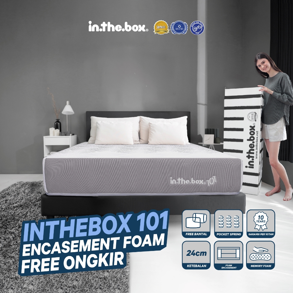 Jual INTHEBOX 101 - Kasur Spring bed - FREE Bantal | Ukuran 90x200 ...