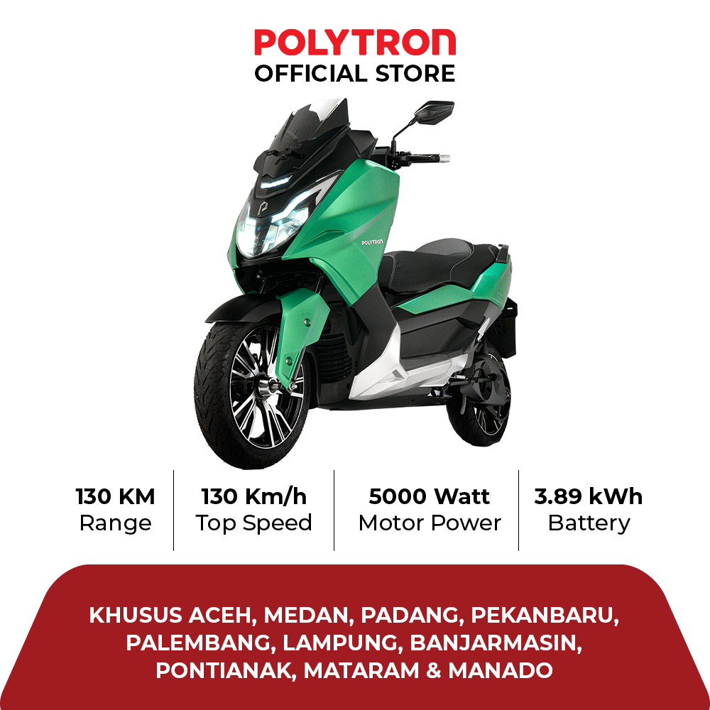 POLYTRON Fox 500 Sepeda Motor Listrik - OTR  Aceh, Medan, Padang, Pekanbaru,Palembang, Lampung,Banjarmasin, Pontianak, Mataram, Manado