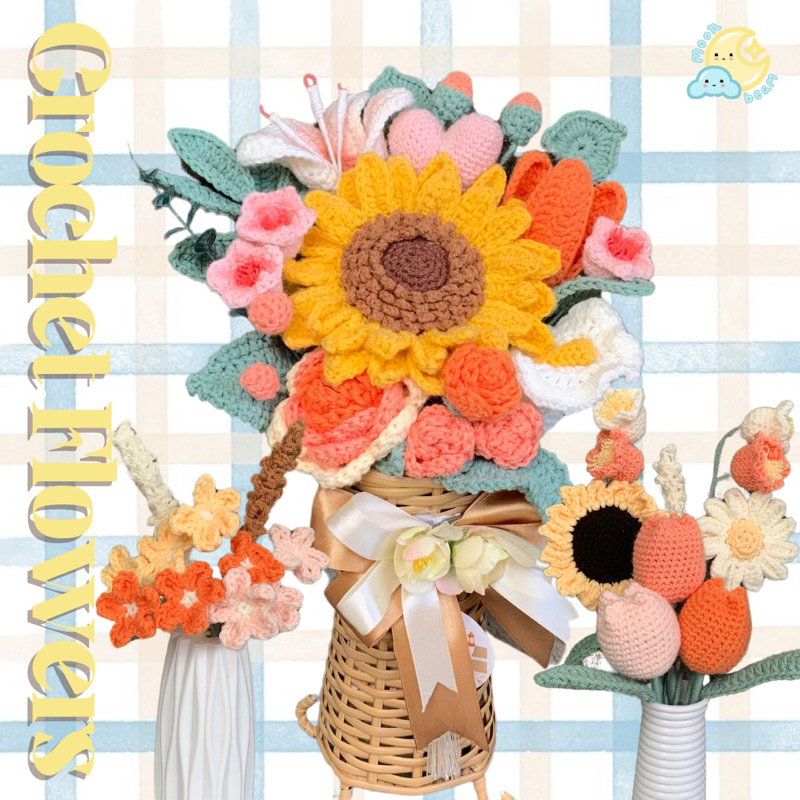 Jual BUNGA RAJUT HIASAN / Flower Crochet by Moon Beam | Shopee Indonesia
