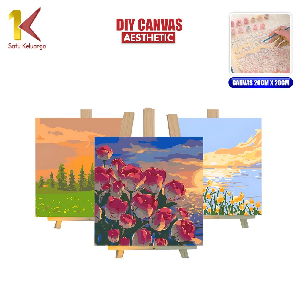 Jual Satu Keluarga Paint By Number Kit 20x20cm A110 DIY Canvas Acrylic ...