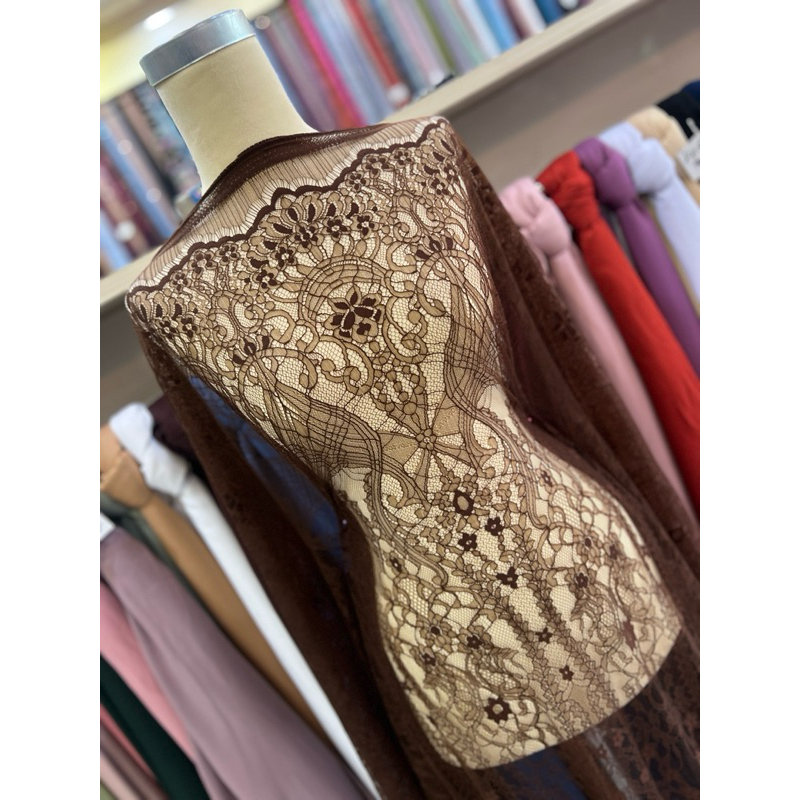 Jual Kain Panel Chantily Lace Lea Brokat Brukat Kebaya Premium Original ...