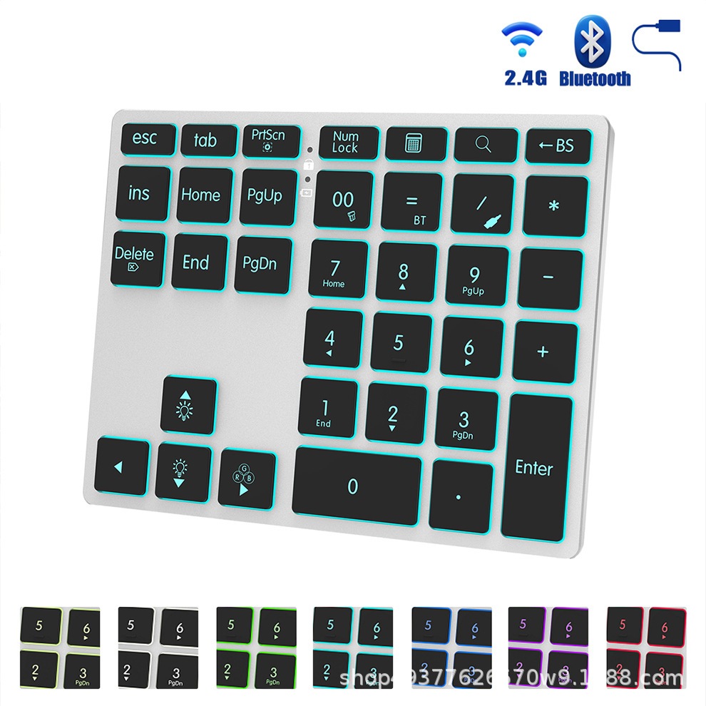 Jual Wireless Keyboard Triple Connection Wired Bluetooth 2.4G Numeric ...