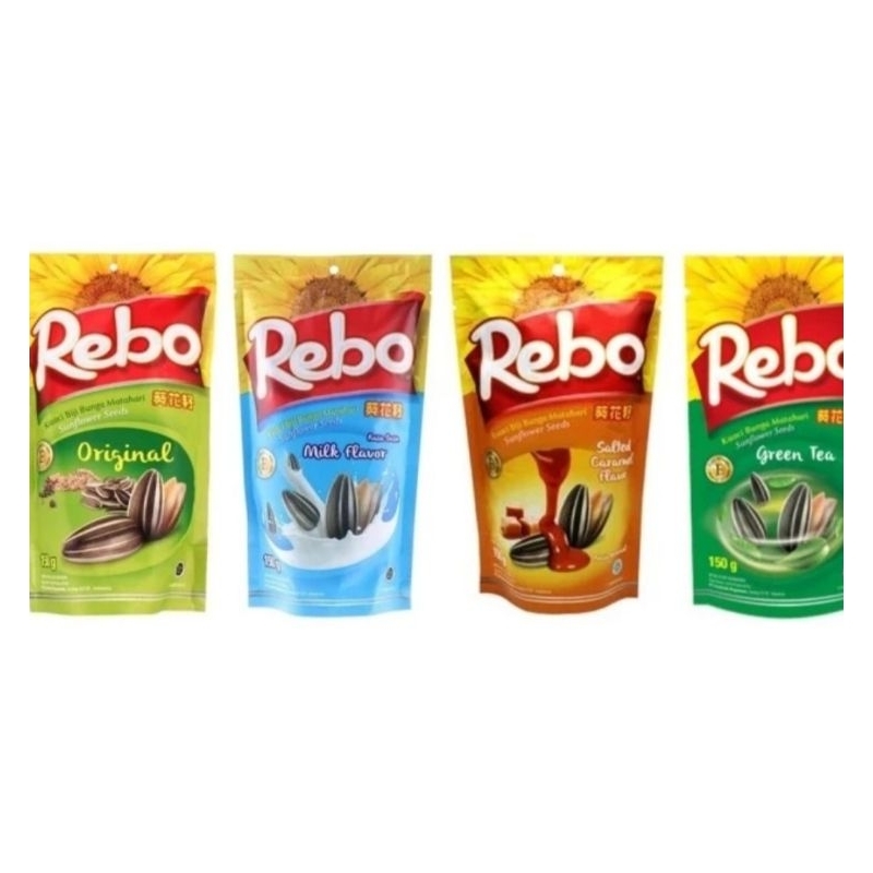 Jual Kuaci Rebo Rasa Original / Milk Flavor / Green Tea Kemasan 70 gr ...