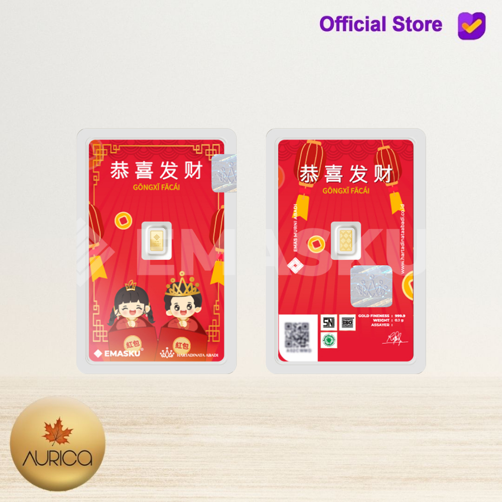 Jual LOGAM MULIA MICRO GOLD EMASKU 0.1GR GONG XI FA CAI | Shopee Indonesia