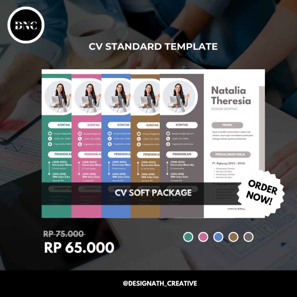 Jual CURRICULUM VITAE SOFT STANDARD PACKAGE / PAKET CV STANDAR (5 PCS ...