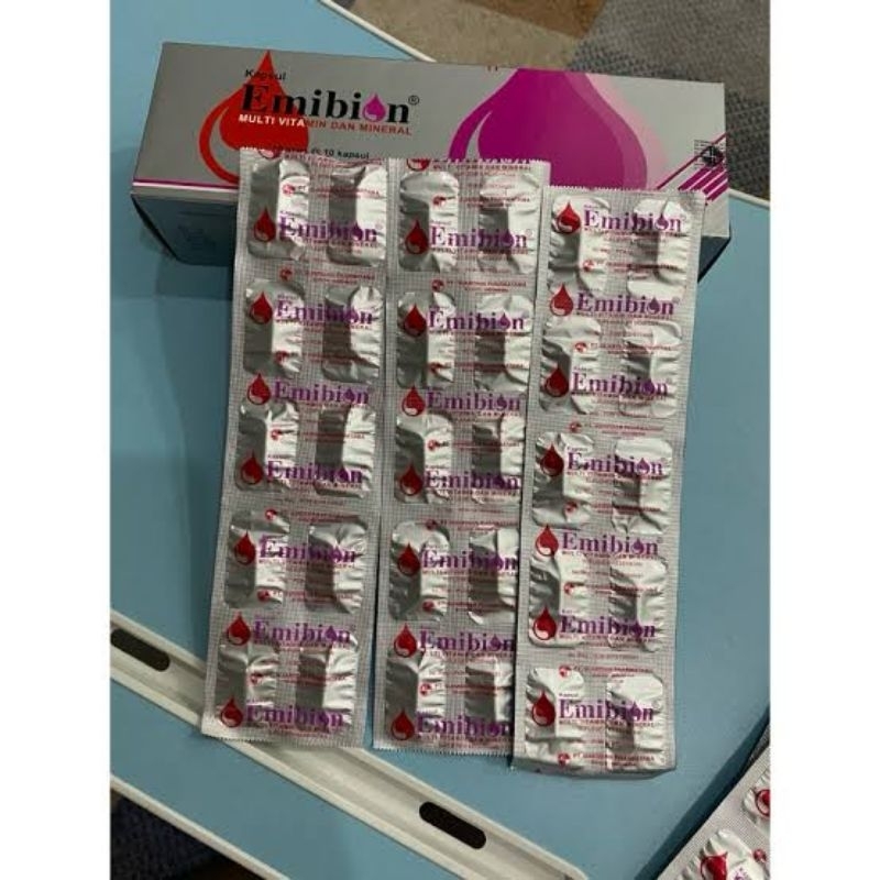Jual EMIBION STRIP ISI 10 TABLET Multivitamin dan Mineral untuk anemia ...