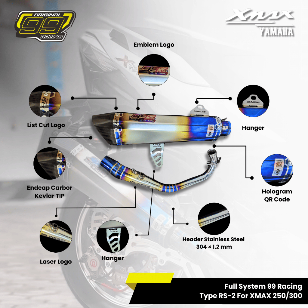 Jual Knalpot Xmax New Old Fullsystem Original 99 Racing Type RS-2 ...
