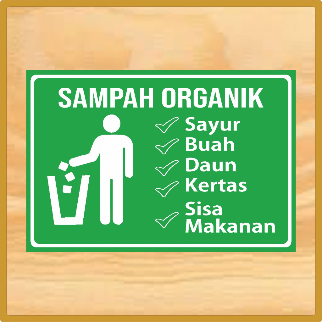 Jual Sticker Vinyl Glossy Label Tempat Sampah, Stiker Sampah Organik