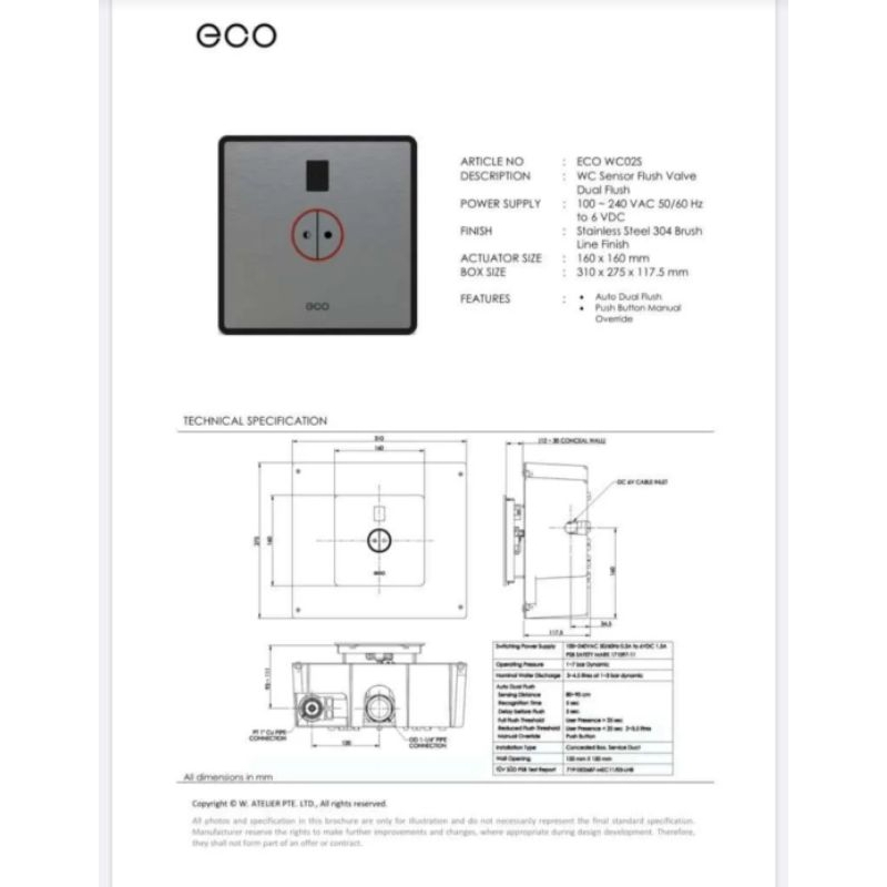 Jual Eco Wc01s Wc Sensor Flush Valve Single Flush Hnts | Shopee Indonesia