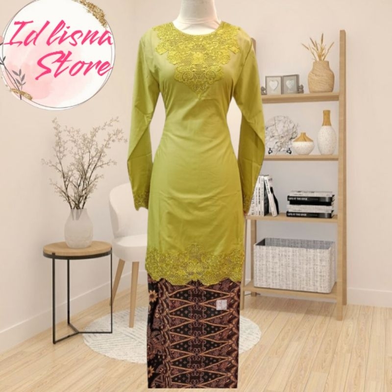 Jual Kebaya Encim Kurung Model Tunik Baju Kurung Encim Encim Kurung Rok ...