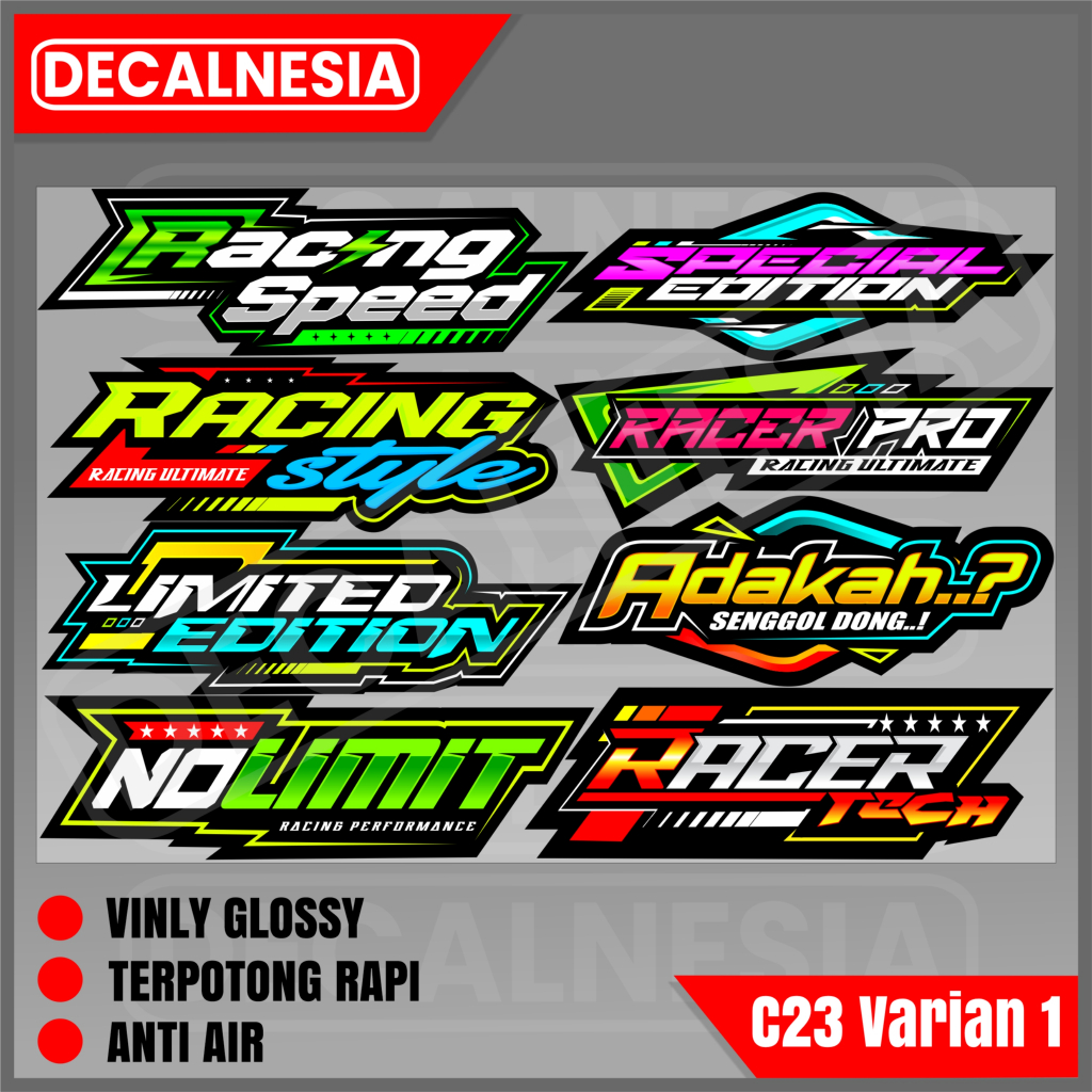 Jual Stiker Racing Pack Kata Kata Variasi Sticker Motor Helm Mobil ...