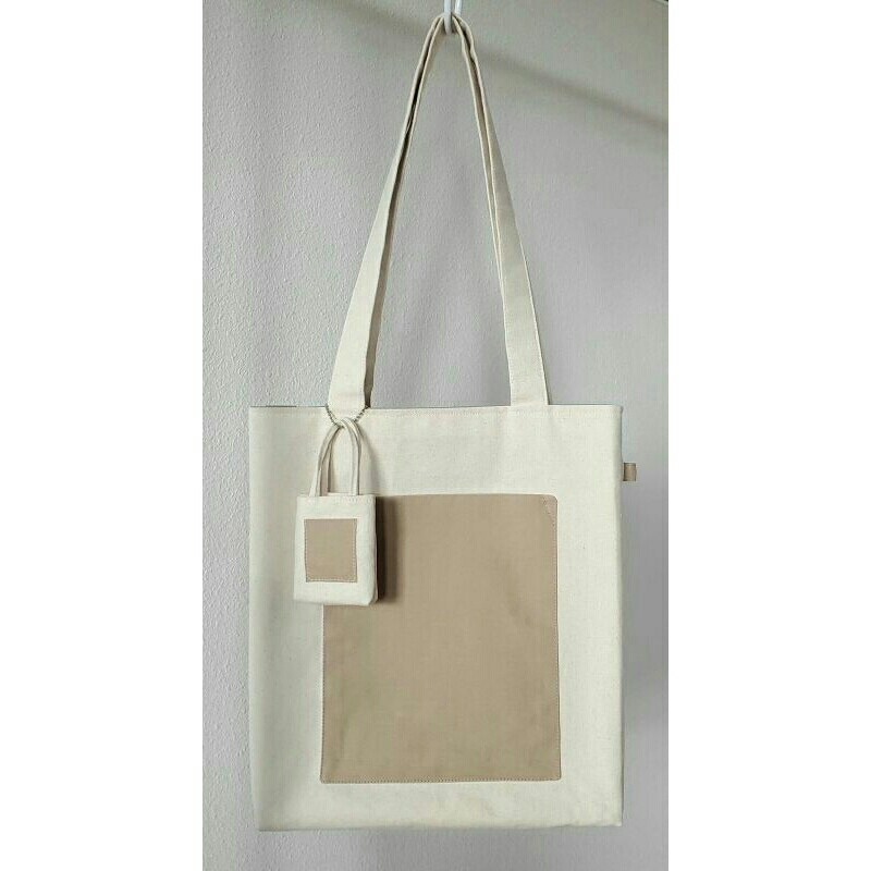 Zwarte Zwaartekracht Beige Unisex Totebag Katoenen Shopperzak Beige