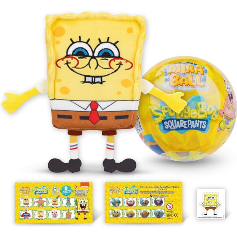 SPONGEBOB SQUAREPANTS MIRA Ball 3 Sorprese Peluche Scatola di Latta - Giocattolo Morbido Squishy EUR 14,97 - IT