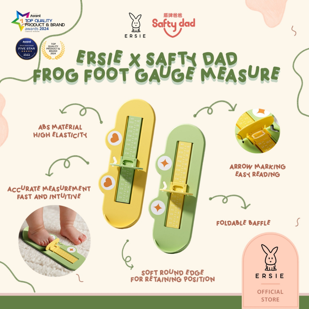 Jual Ersie x Safty Daddy Frog Foot Gauge Measurement | Alat pengukur ...