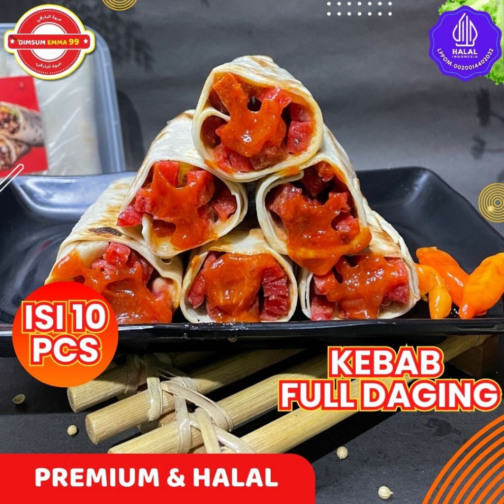 Jual Kebab Full Daging Sapi Tanpa Sayur Frozen Premium Isi 10 Pcs Halal ...
