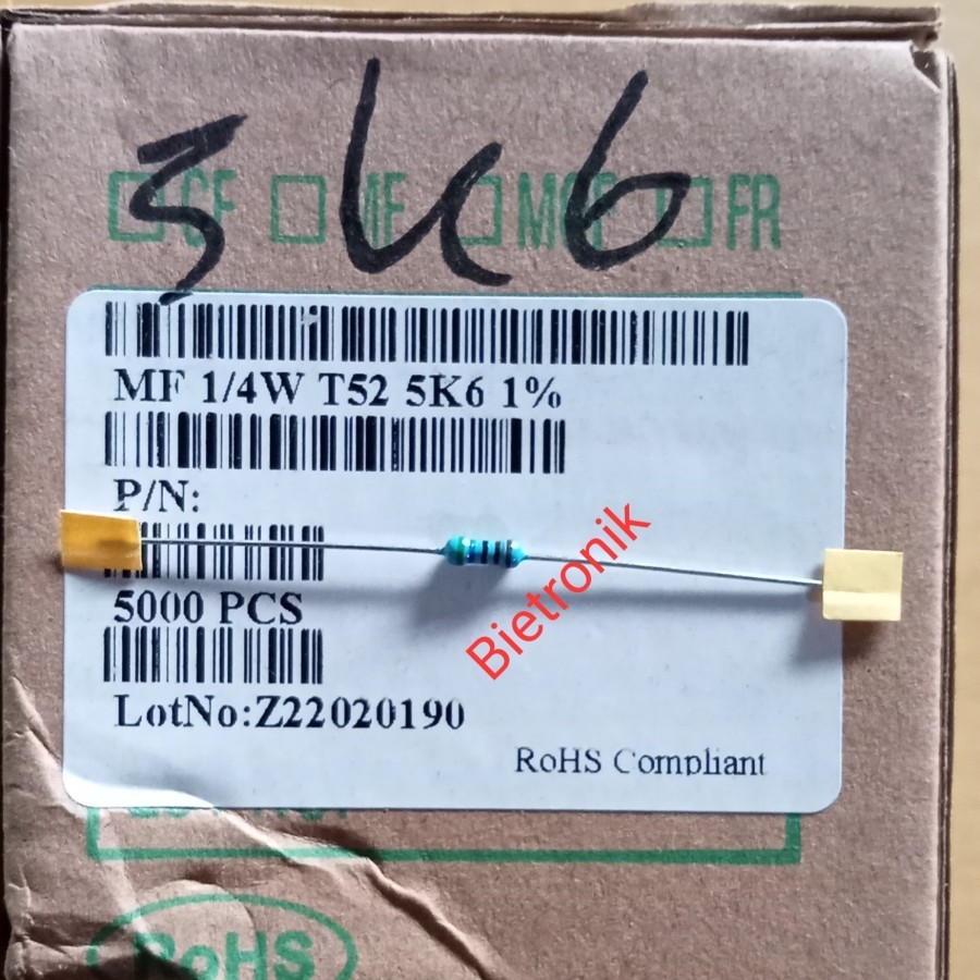 Jual Resistor 5K6 1/4W 1% Metal Film | Shopee Indonesia