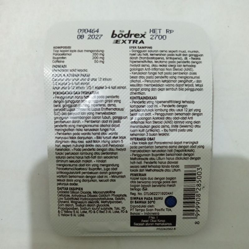 Jual BODREX EXTRA 1 strip @ 4 tablet | Shopee Indonesia