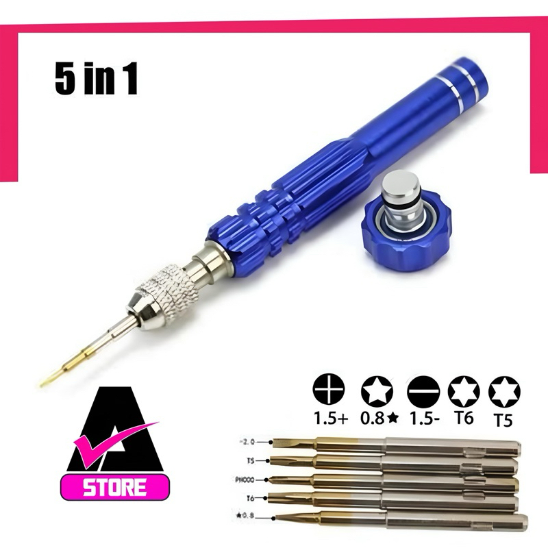 Jual OBENG SET 5 IN 1 REPARASI WARNA RANDOM | Shopee Indonesia