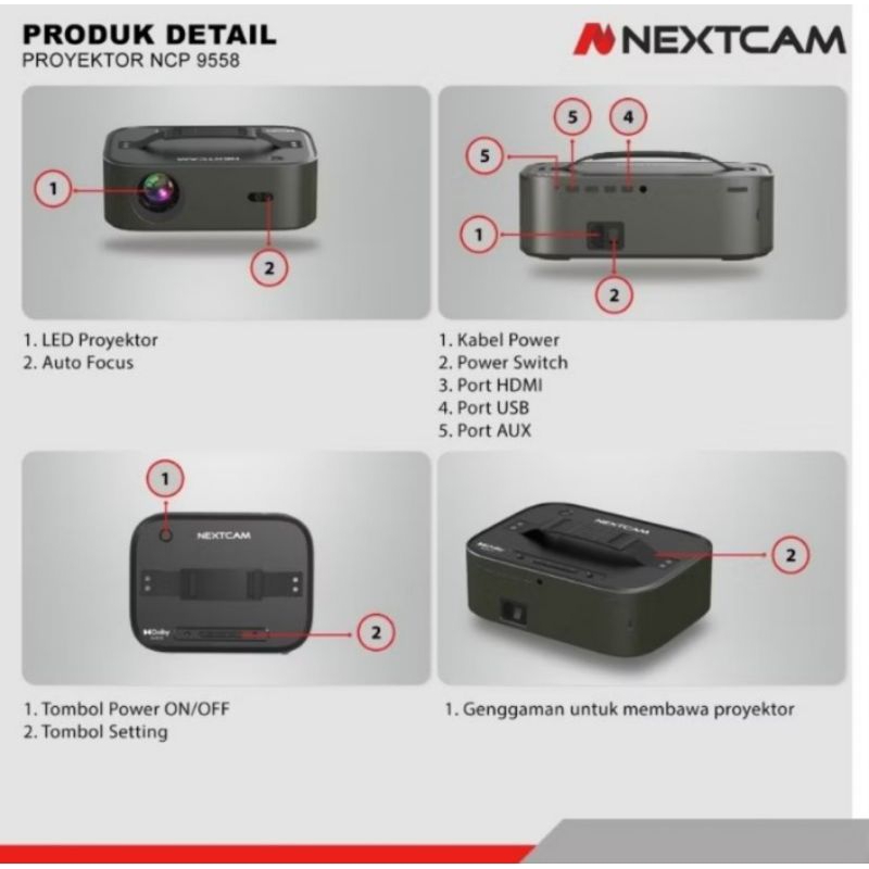 Jual NEXTCAM SMART PROJECTOR PROYEKTOR WIRELESS ANDROID NCP-9558 ...
